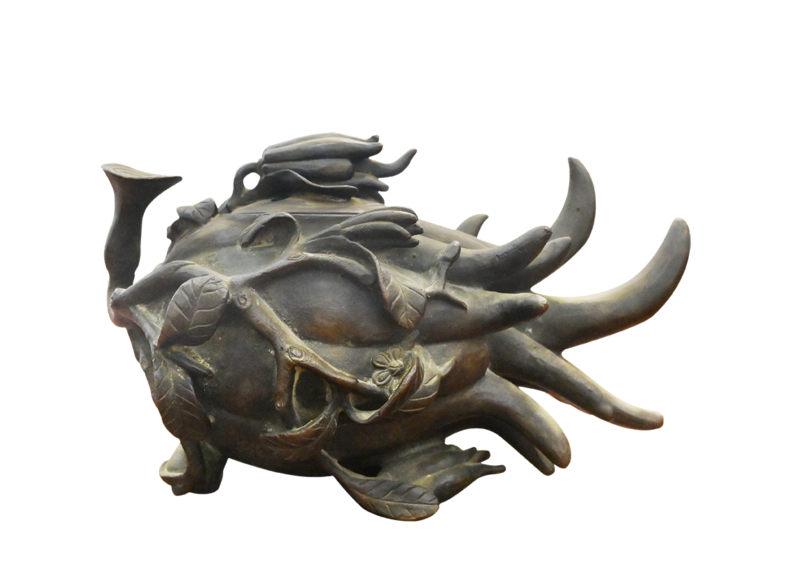 清代 佛手仿生铜熏炉